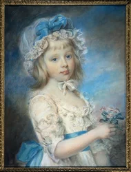 Porträtt av Lady Georgiana Cavendish (akvarell och krita på papper)