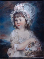 Porträtt av Lady Henrietta Cavendish (akvarell och krita på papper)