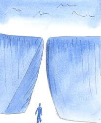 En klok kristen säger aldrig: "Den här vägen framför mig är så svår eller smärtsam att Gud omöjligen kan vilja att jag följer den", 2005 (akvarell på papper)