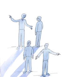 När var och en av oss rör sig mot antingen himlen - genom Guds nåd - eller helvetet, 2004 (w/c på papper)
