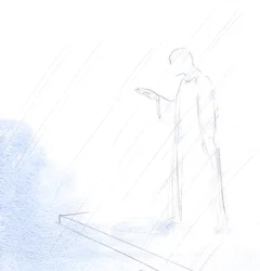 Liksom prästen gjorde det heliga korstecknet och gav oss sin välsignelse, så gjorde också Kristus vår överstepräst., 2001 (w/c på papper)