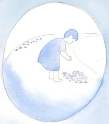 När vi offrar våra synder till Gud, i omvändelse, tar han emot dem som en gåva, som när en mamma tar emot en sten från ett barn som en juvel, 2002 (w/c på papper)