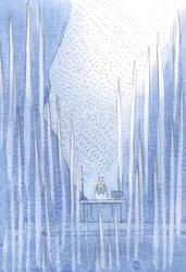 Bortom tillbedjare och änglar skedde en delning av slöjan; tusentals heliga själar prisade Fadern genom Kristus., 2001 (w/c på papper)