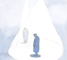 Genom vår minsta akt av omvändelse och ödmjukhet låter Gud vår förståelse förstoras, som en växande cirkel av ljus., 2001 (w/c på papper)