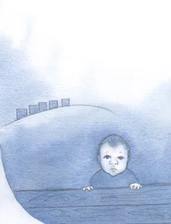 Kristus, som en baby, sann Gud och sann människa, var underordnad andra och väntade på kärlek och värme, 2000 (w/c på papper)