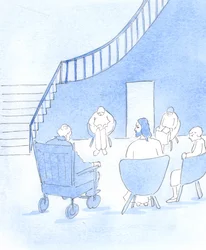 Kristus berömde mig för att jag var villig att vänta i tålamod när en sjukhusbehandling blev försenad, 2005 (akvarell på papper)
