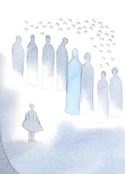 Kristus lyssnar med förtjusning närhelst vi kommer med något till honom, som ett barn på en konsert, men han lyssnar mest glädjefullt när vi öppnar våra hjärtan i fullständig tillit., 2000 (w/c på papper)