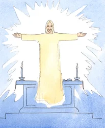 Kristus uppenbarade sig vid invigningen, 2004 (w/c på papper)