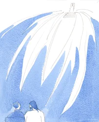 Kristus visade mig i nattvarden att Fadern i himlen blickar med glädje på alla som arbetar för att se sakramenten, 2004 (akvarell på papper)