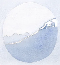 Kristus lärde mig hur man når ut till den sanna helgedomen i själen, där även smärta glöms bort, på hans hälsning., 2001 (w/c på papper)