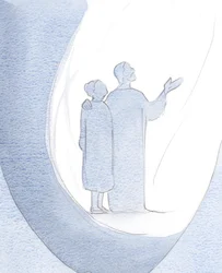 Kristus ledde mig att stå sida vid sida med honom och bad vår himmelske Fader om nåd för andra., 2000 (w/c på papper)