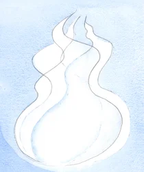 Varje gudomlig person, varje låga, har samma gudomliga natur. Tillsammans är de en Gud, en eld, 2002 (w/c på papper)