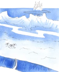 Varje vän till Kristus måste göra en resa innan han kan nå himlen, 2005 (akvarell på papper)