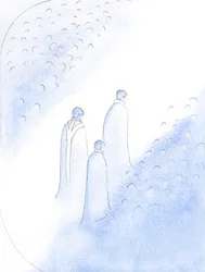 Trofasta präster som kommer in i himlen får en enorm hälsning och hedras som "andra Kristus" efter deras arbete på jorden, 2001 (w/c på papper)