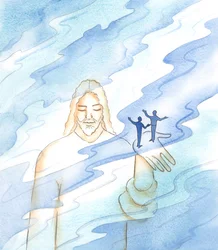 Gud håller i existens alla ting och alla människor, inklusive de som ifrågasätter hans existens, 2003 (w/c på papper)