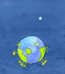 Gud skapade jorden och allt som finns på den, 2001 (w/c på papper)