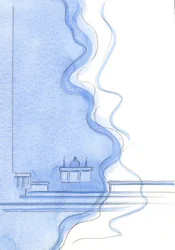 Gud vår Fader är som en flammande eld i vilken kyrkan "bärs" som skyddar oss, eftersom Kristus befriar oss från fruktan, 2002 (w/c på papper)