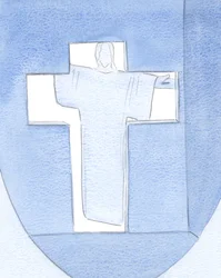 Han visade sig som dörren, öppnade mer ivrigt för dem som liknar honom i sår eller kärlek, eller som känner till hans namn, 2000 (w/c på papper)
