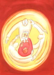 Hålls i kärleken till de tre gudomliga personerna, vi kan gå i förbön för andra, 2004 (w/c på papper)