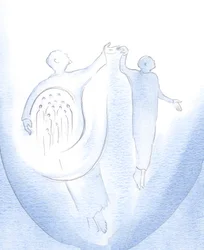 Jag såg att alla i mitt hjärta svepas in i bönen jag gör med Kristus, 2000 (w/c på papper)