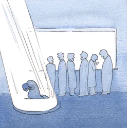 Jag brukade säga, "Jag tänker inte på honom", om Gud, men "då verkade det brinna en eld i mitt hjärta", 2000 (w/c på papper)