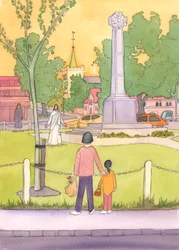 Om Jesus gick genom en stadskärna skulle folk rusa för att se honom, 2003 (w/c på papper)
