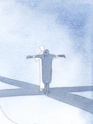 Om vi förenar våra lidanden med Kristus, stödjer han oss och låter oss ta del av hans frälsningsverk, 2000 (w/c på papper)