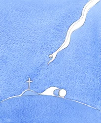 Genom att stiga ned till jorden som människa kom Guds Son för att dela med sig av sin gudomliga kraft, sitt liv, sin visdom och sin glädje, 2005 (akvarell på papper)