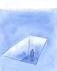 Det kan hända att någon finner sig själv så isolerad och olycklig, genom sina misstag och mycket ångrade beslut, 2004 (w/c på papper)