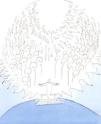 Det är som om himlen har stigit ner till en kyrklig helgedom, 2004 (w/c på papper)