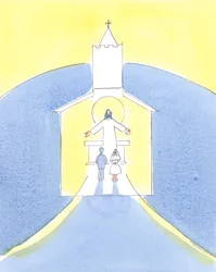 Det är viktigt att barn som gör sin första nattvard får lära sig om den verkliga närvaron och om hur man lever heliga och rena liv, 2004 (w/c på papper)