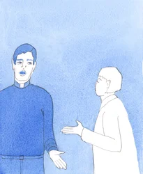 Det duger inte att prästerskapet säger, om slarviga, oklokt genomförda mässor: "Folk är vana vid det", 2005 (akvarell på papper)