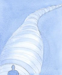 Det är tragiskt att se någon gå som i en "tunnel" av dysterhet, gömd, av ett liv i synd, från att njuta av Guds ljus och utan någon av själens frid som kommer med omvändelse, 2004 (w/c) på papper