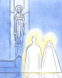 Det behagade Jesus att ta med sin Moder Maria för att vara med honom i Lady Chapel, och att visa mig vad jag tror, 2002 (w/c på papper)