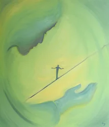 Jesus kan hjälpa oss att hålla balansen, när vi är på väg att falla i stolthet eller förtvivlan, 2000 (olja ombord)