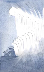 Min skyddsängel, och många andra, bugade sig i vördnadsfull bön för orden: "Ära vare Fadern?", 2001 (w/c på papper)