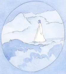 En som älskar och tjänar Kristus kan "röra" varje ögonblick av Kristi liv och kan dela till och med hans resor över vildmarken, 2002 (w/c på papper)