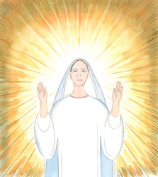 Den Heliga Jungfruns hela önskan är att ge ära åt sin Fader, precis som Jesus Kristus, hennes Son, alltid har gjort, 2005 (akvarell på papper)
