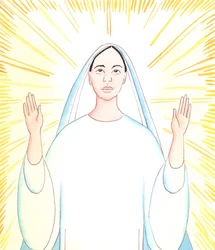 Den Heliga Jungfruns hela önskan är att ge ära åt sin Fader, precis som Jesus Kristus, hennes Son, alltid har gjort, 2005 (akvarell på papper)