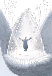 Vår heliga Moder Maria sprider nåd som regn, så snart vi ber Gud om hennes hjälp. Genom henne överöses vi med välsignelser, 2000 (w/c på papper)