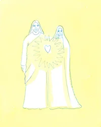 Vår Fru delade Kristi ångest som ingen annan på jorden gjorde, 2003 (w/c på papper)