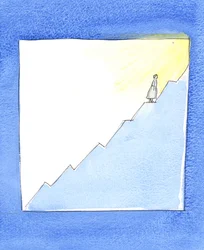 Våra framsteg mot himlen kan vara som en försäljningsgraf, 2003 (w/c på papper)