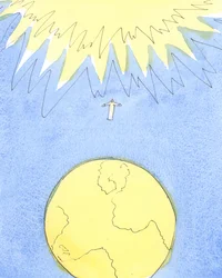 Människor över hela världen behöver höra de fantastiska nyheterna om Jesus Kristus och hela frälsningsplanen, 2004 (w/c på papper)