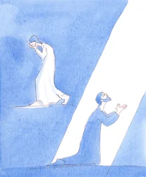 Människor som ångrar sina synder visar sin ånger på olika sätt, 2005 (akvarell på papper)