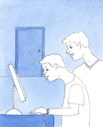 Sedan syndafallet har människan ibland gett efter för begäret efter onödig kunskap, 2005 (akvarell på papper)