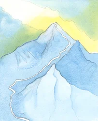 Någon som talar om Mount Everest är värd att tro om vi vet att han har följt den rätta vägen, 2003 (w/c på papper)