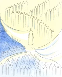 Kristus vi möter i nattvarden är som vid "dörröppningen" till tre områden, 2003 (w/c på papper)
