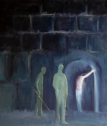 Fadern tillät sin Son att lida av syndens effekter för vår frälsnings skull, 2001 (olja ombord)