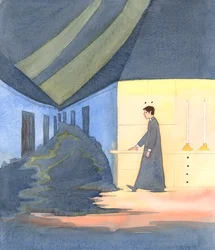 Det finns präster som befinner sig i stor moralisk fara och som behöver våra böner, 2005 (akvarell på papper)