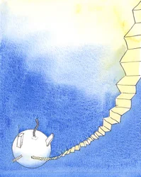 Det har gjorts många försök av män att nå himlen, 2004 (w/c på papper)
